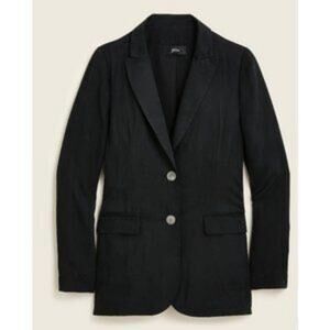 J. Crew Drapey Long Parke Blazer Cupro Blend 8 BG324 Black
